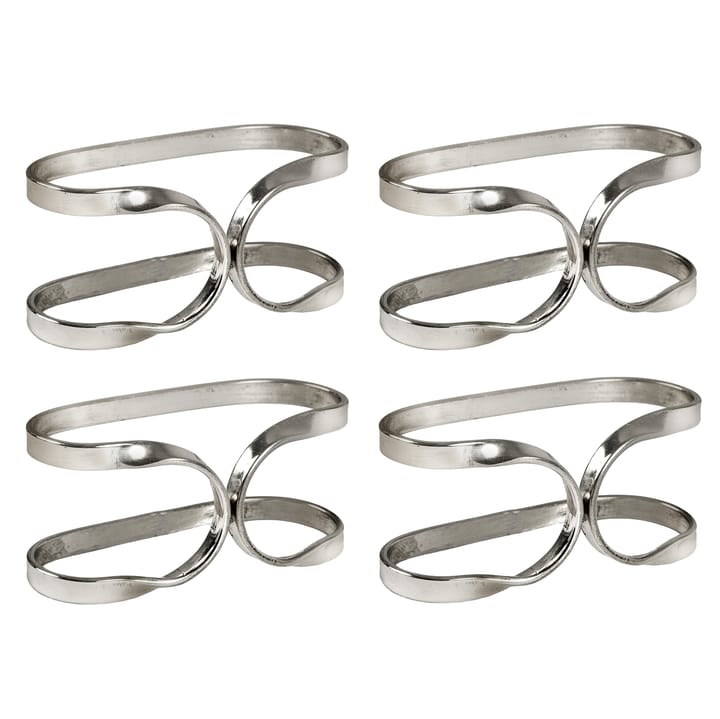 Oslo servettring 4-pack - Silver - Himla