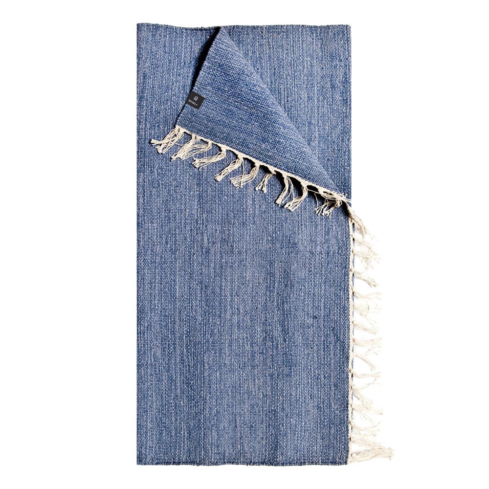Himla Särö matta denim (blå) 80x150 cm | Skandinavisk Design | Bomulls- & Trasmattor | Blå