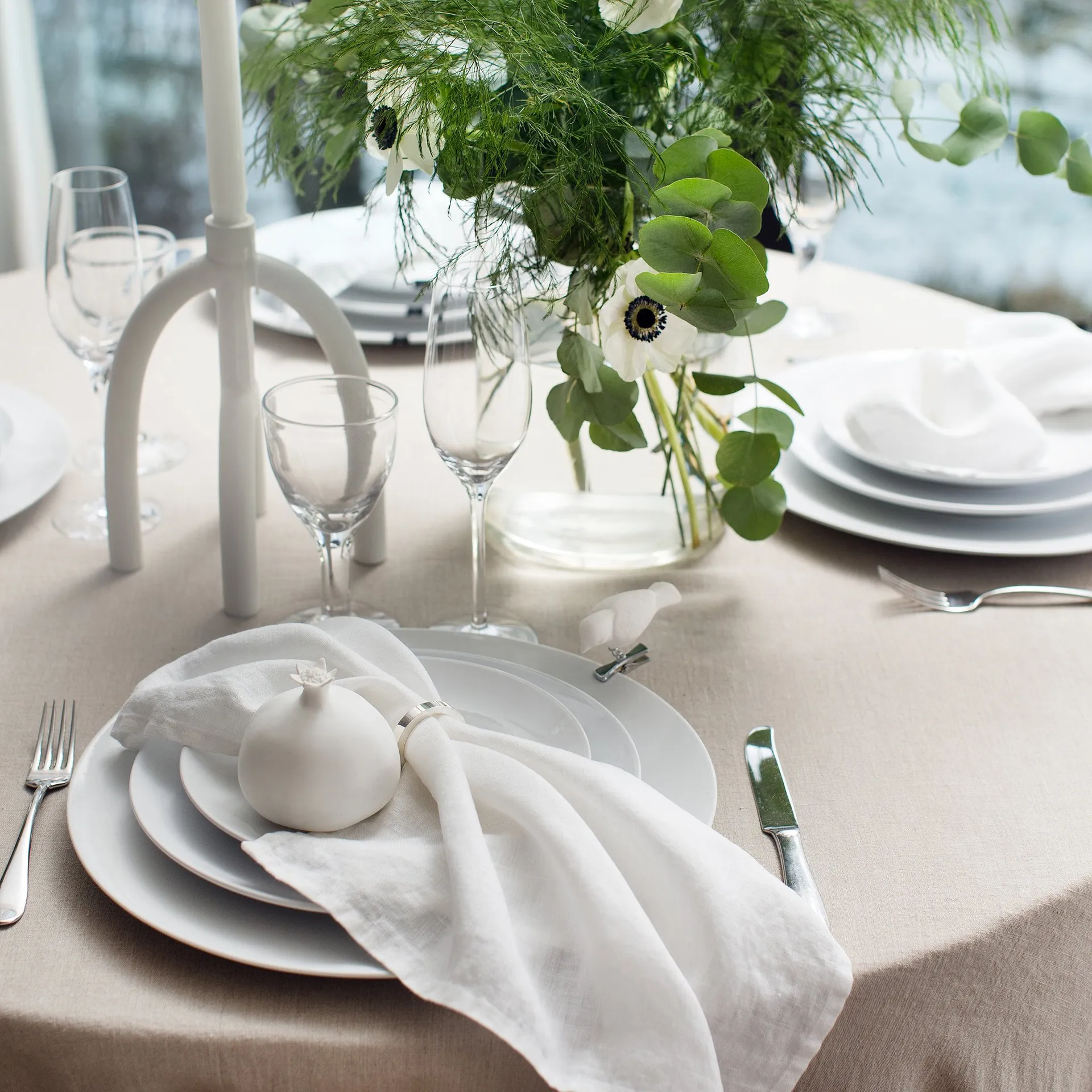 Sunshine servett 4-pack, vit Himla