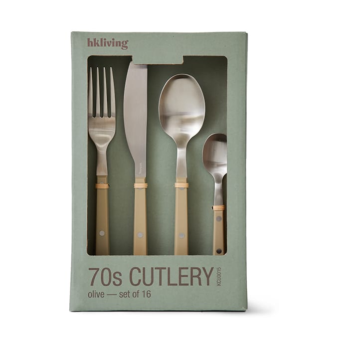 70's bestickset 16 delar - Olive - HKliving