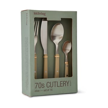 70's bestickset 16 delar - Olive - HKliving
