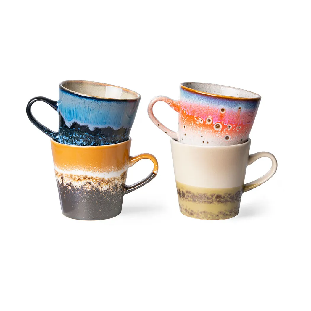 70's ceramics Americano mugg 4-pack 26 cl, Pegasus HKliving