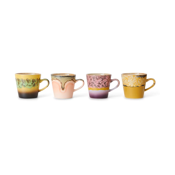 70's ceramics Americano mugg 4-pack 26 cl, Radiant HKliving