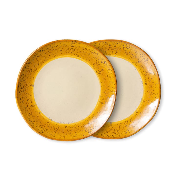 70s ceramics tallrik 2-pack Ø22 cm - Autumn - HKliving