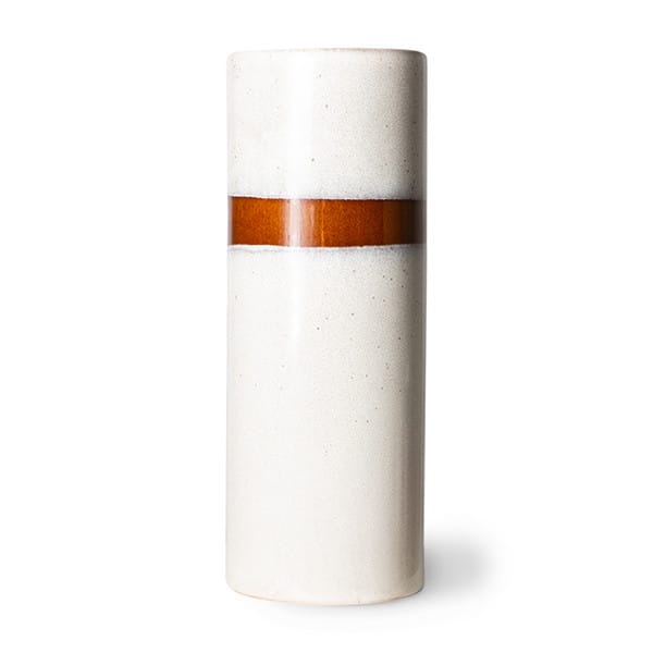 70s ceramics vas L Ø9,5x25 cm - Snow (vit) - HKliving