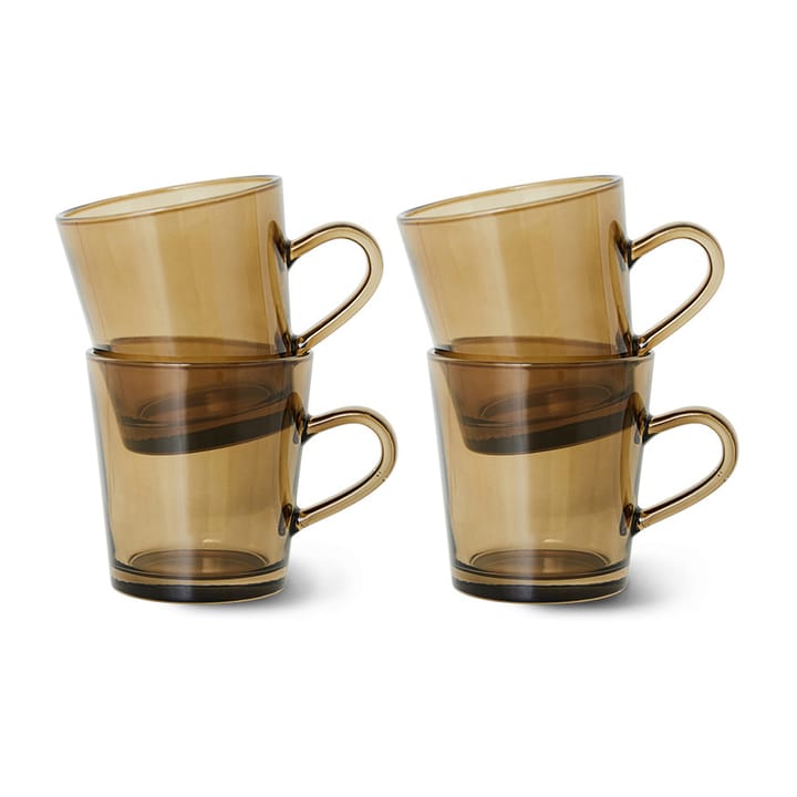 70's glassware kaffekopp 20 cl 4-pack - Mud brown - HKliving
