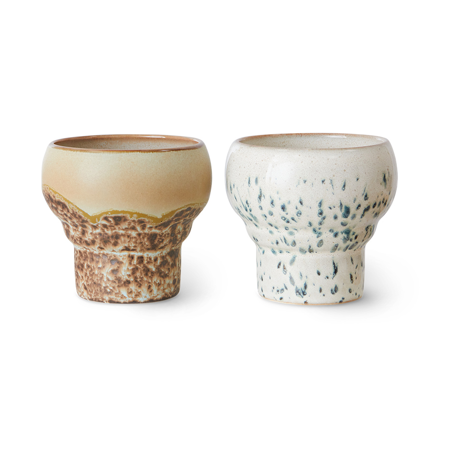 HKliving 70's lungo mugg 24 cl 2-pack Coral | Skandinavisk Design | Kaffekoppar | Multi