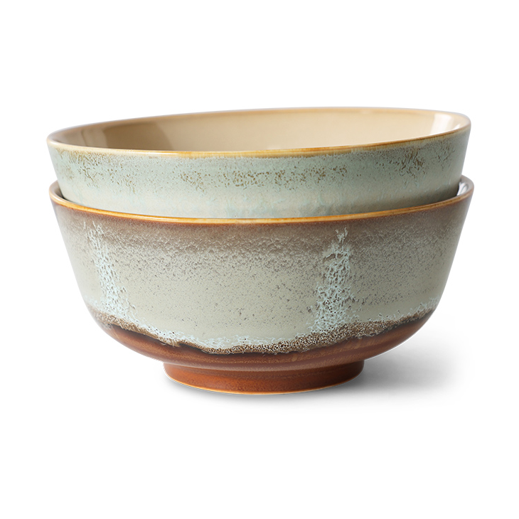 HKliving 70's ramenskål 19 cm 2 delar Verge | Skandinavisk Design | Serveringsskålar | Multi