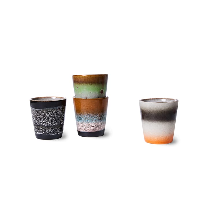 70's ristretto mugg 4-pack - Good vibes - HKliving