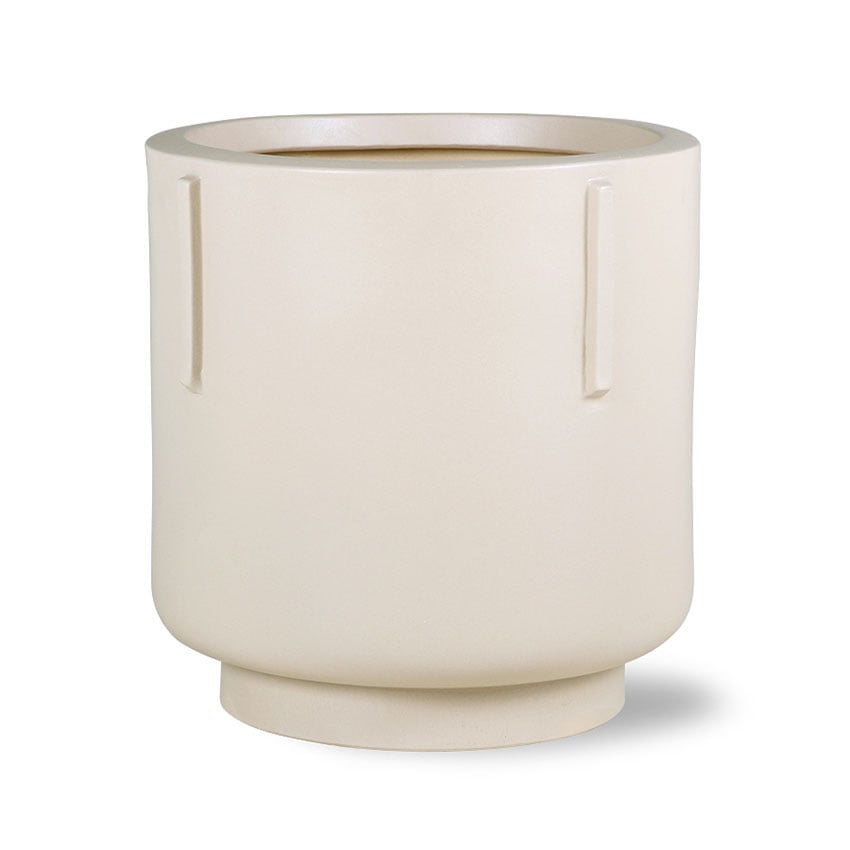 HKliving Footed kruka 42x43 cm Cream | Skandinavisk Design | Krukor | Beige