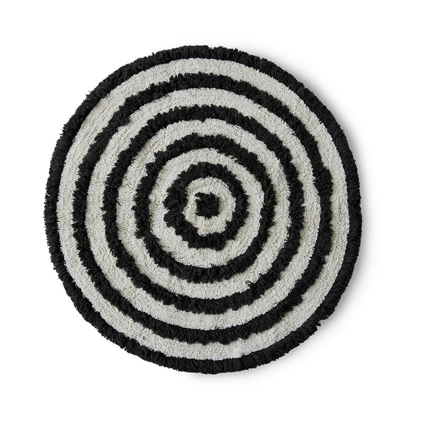 HKliving HK Living badrumsmatta 120 cm Monochrome | Skandinavisk Design | Badrumsmattor | Svart