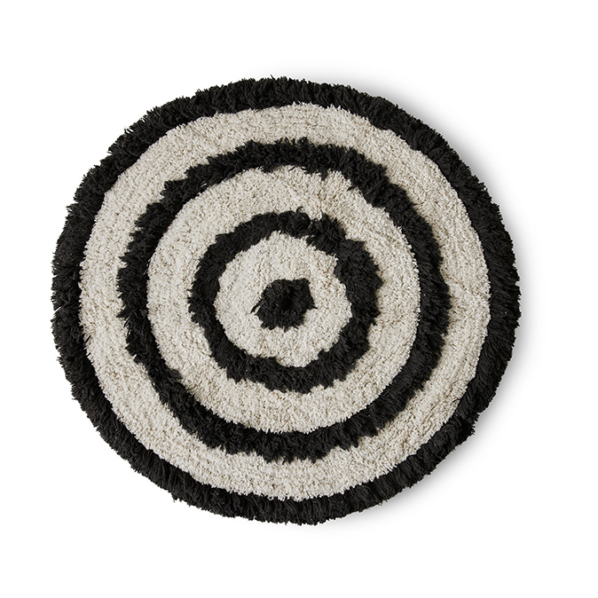 HKliving HK Living badrumsmatta 80 cm Monochrome | Skandinavisk Design | Badrumsmattor | Svart