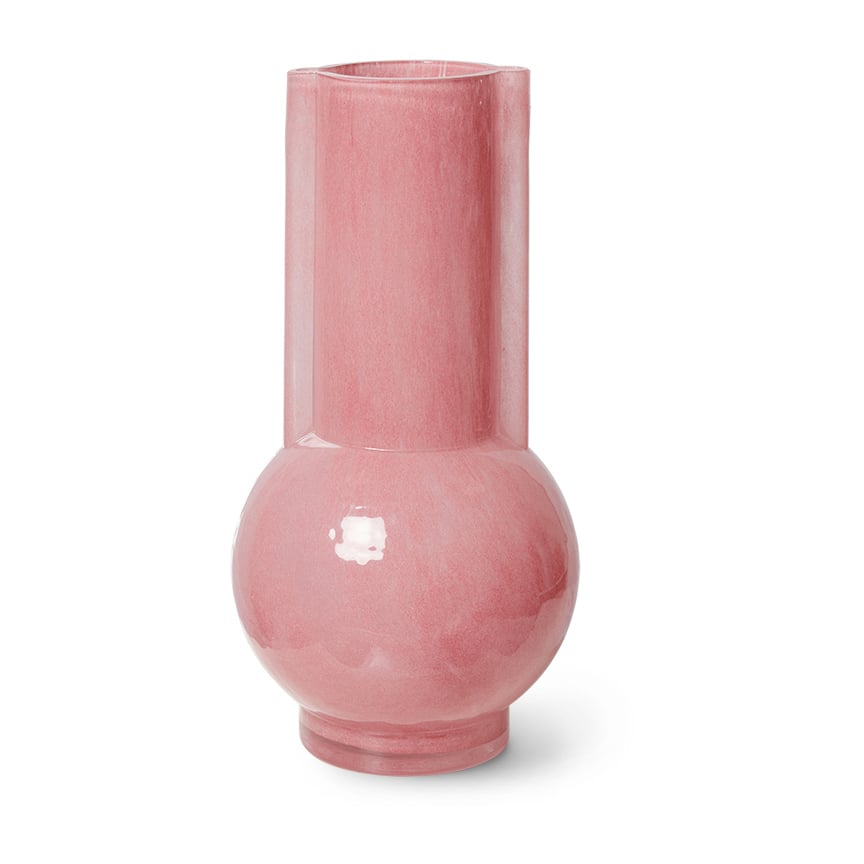 HKliving HK Living glasvas 25 cm Flamingo pink | Skandinavisk Design | Vaser | Rosa