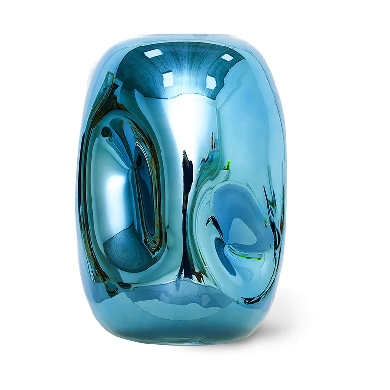 HK Objects glasvas 21,5 cm, Blue chrome HKliving