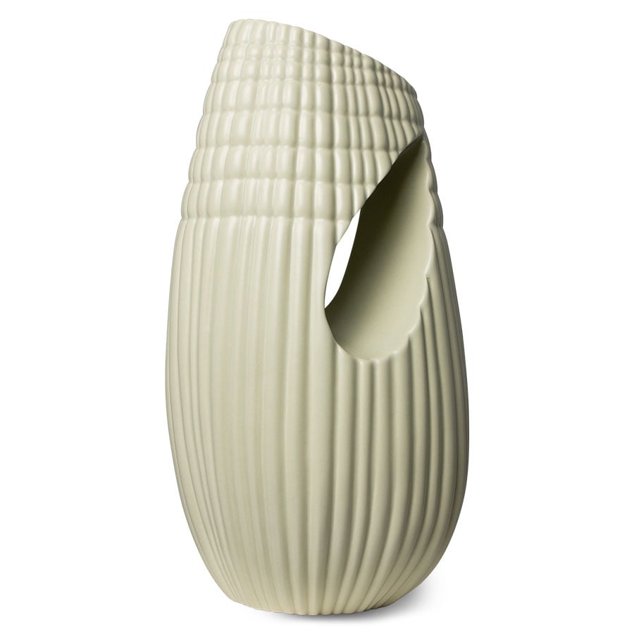 HKliving HK Objects vas Räfflad 14x32 cm Matt mint | Skandinavisk Design | Vaser | Grön
