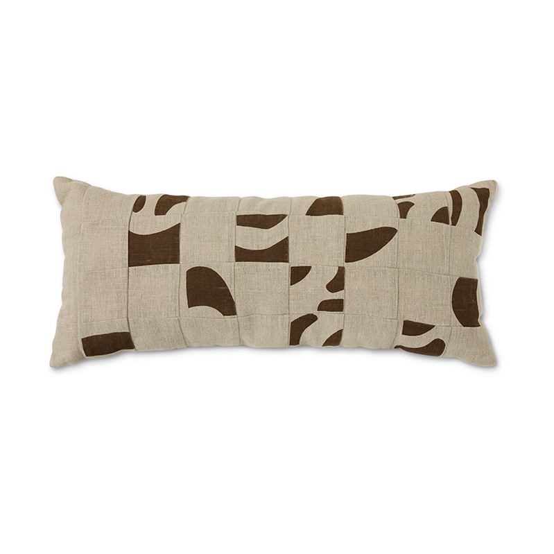 HKliving Natural patched kudde 30x70 cm Beige | Skandinavisk Design | Kuddar | Beige
