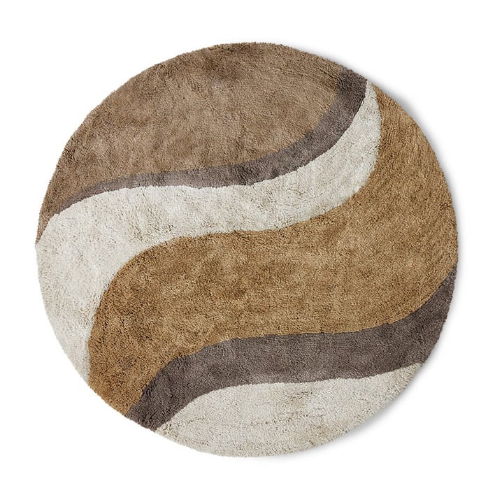 HKliving Natural waves badrumsmatta 120 cm Natural multicolours