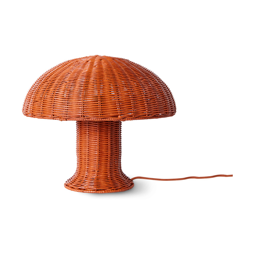 HKliving Rattan bordslampa Coral | Skandinavisk Design | Bordslampor | Orange