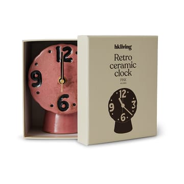 Retro keramikklocka 16,2 cm - Pink - HKliving