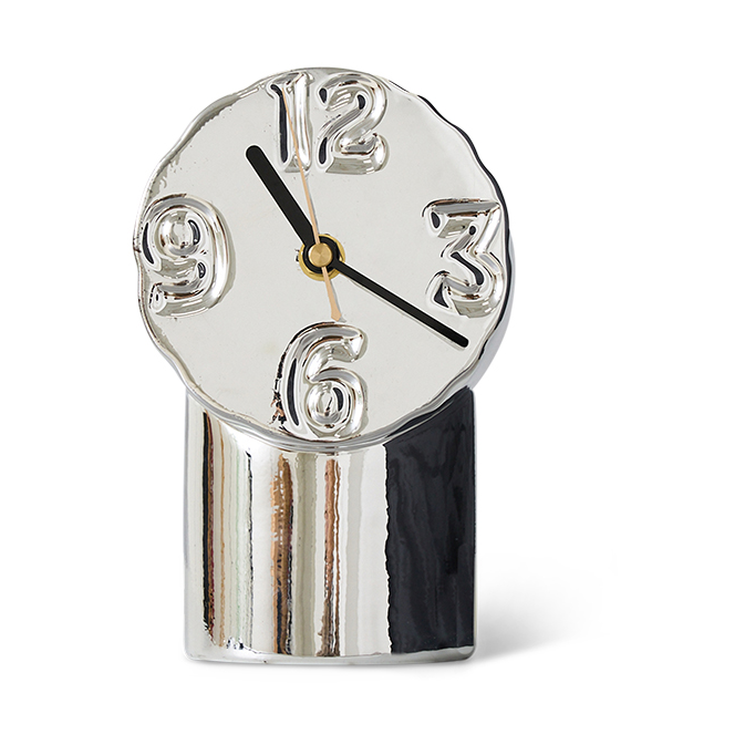 HKliving Retro keramikklocka 17,5 cm Chrome | Skandinavisk Design | Bordsklockor | Multi