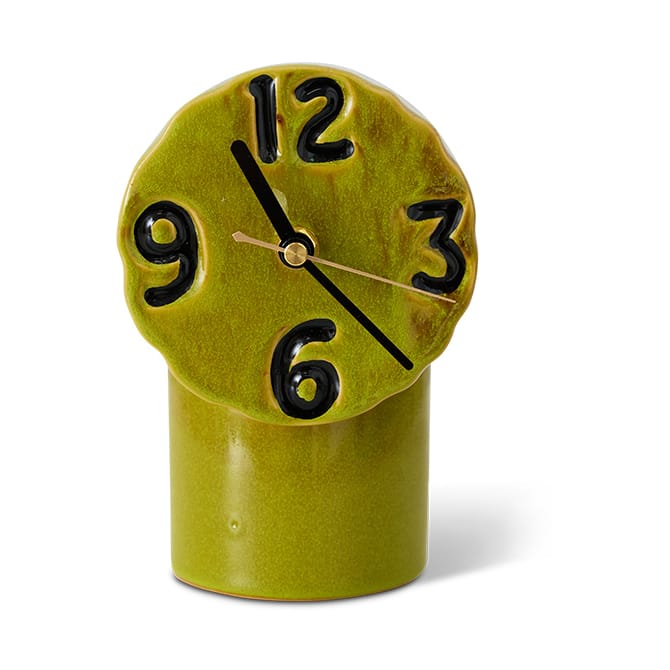 Retro keramikklocka 18 cm - Olive - HKliving