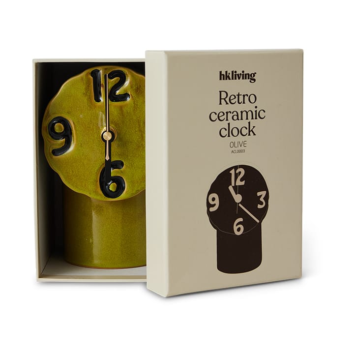 Retro keramikklocka 18 cm, Olive HKliving