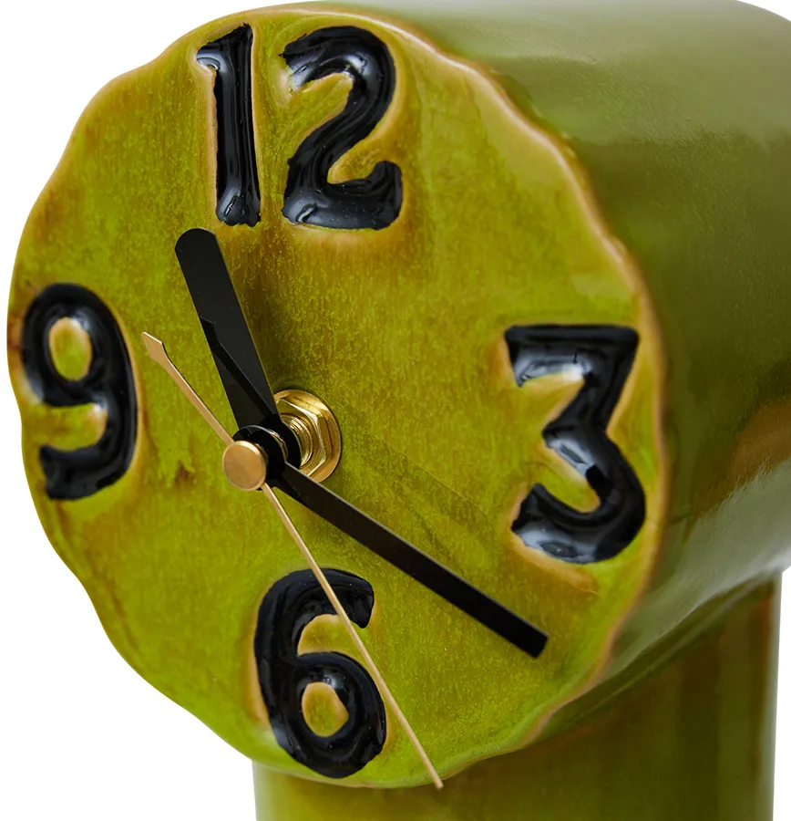 Retro keramikklocka 18 cm, Olive HKliving
