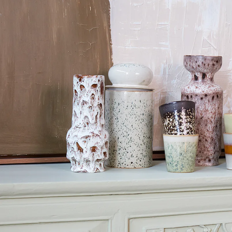 Retro vas 20,5 cm, Lava white HKliving