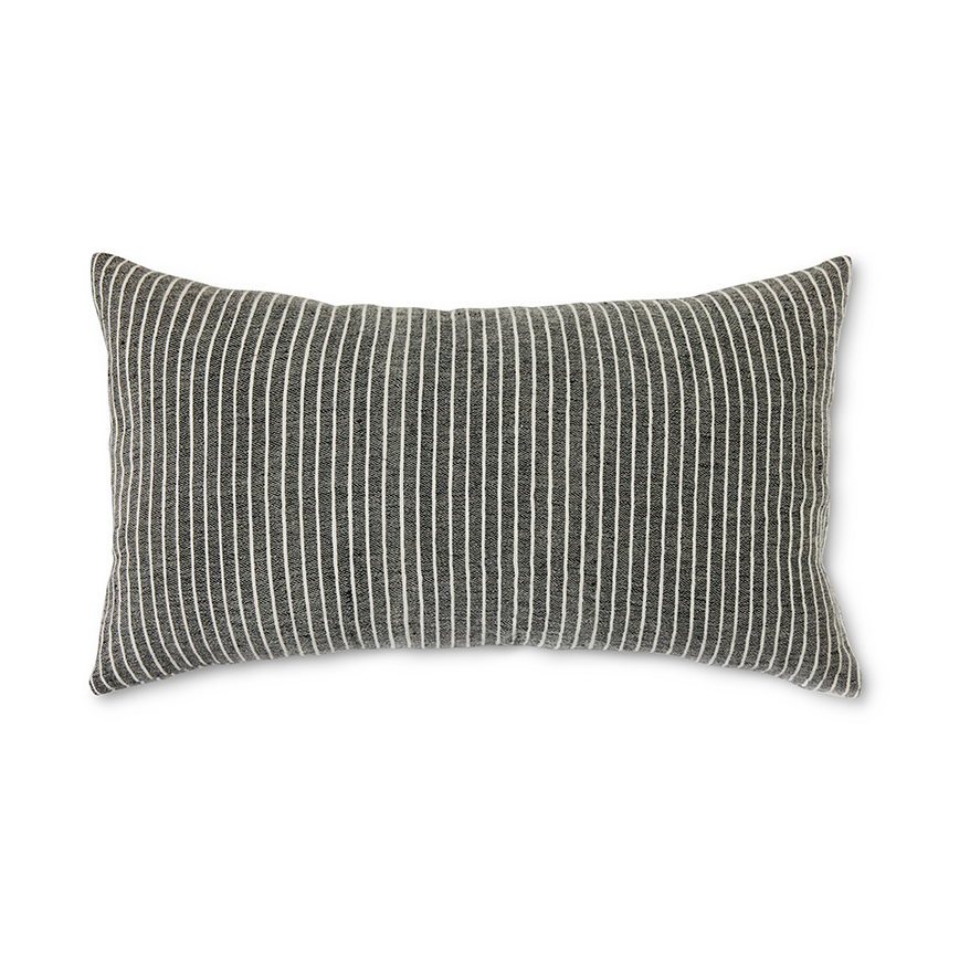 HKliving Striped monochrome kudde 40x70 cm Grey | Skandinavisk Design | Kuddar | Grå