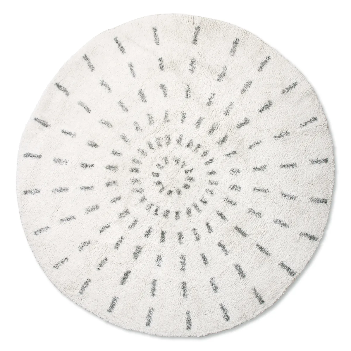 HKliving Swirl badrumsmatta Ø120 cm Svart-vit