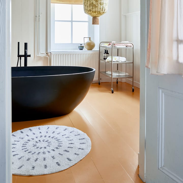 Swirl badrumsmatta Ø60 cm, Svart-vit HKliving