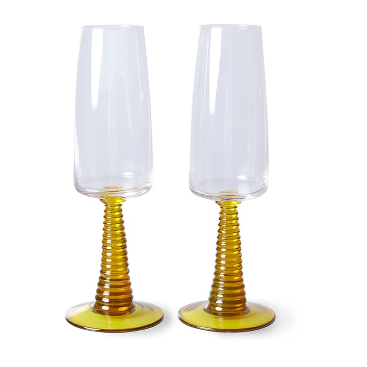 Swirl champagneglas 2-pack - Yellow - HKliving