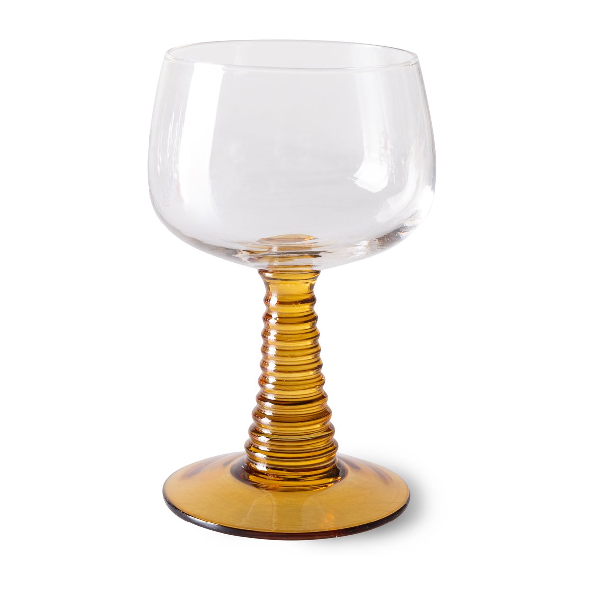 HKliving Swirl vinglas hög Ochre | Skandinavisk Design | Vinglas | Gul