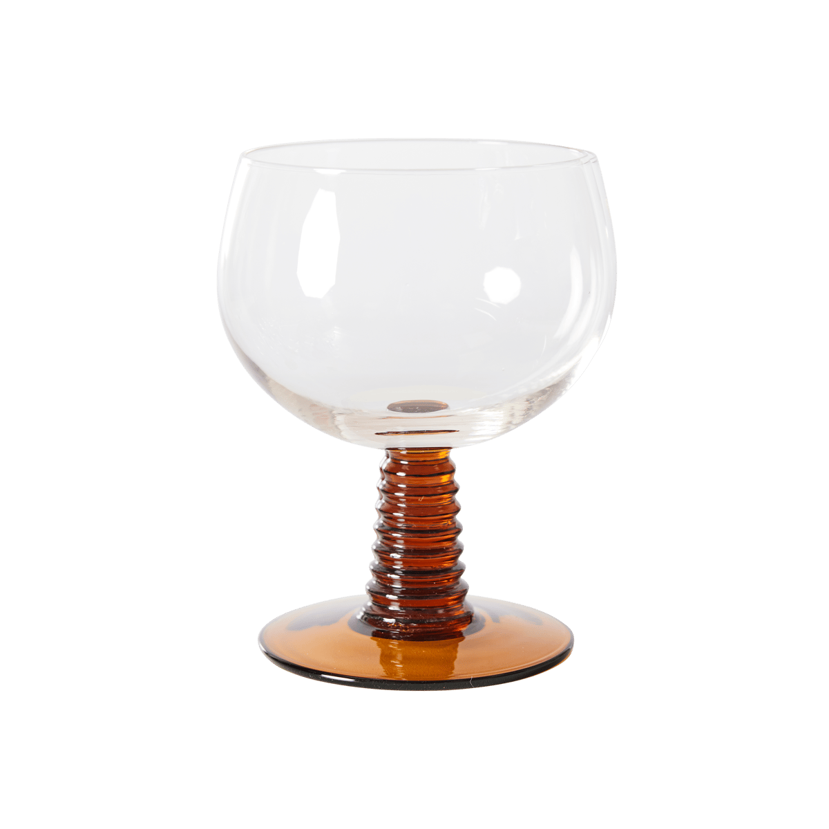 HKliving Swirl vinglas låg Ochre | Skandinavisk Design | Vinglas | Gul