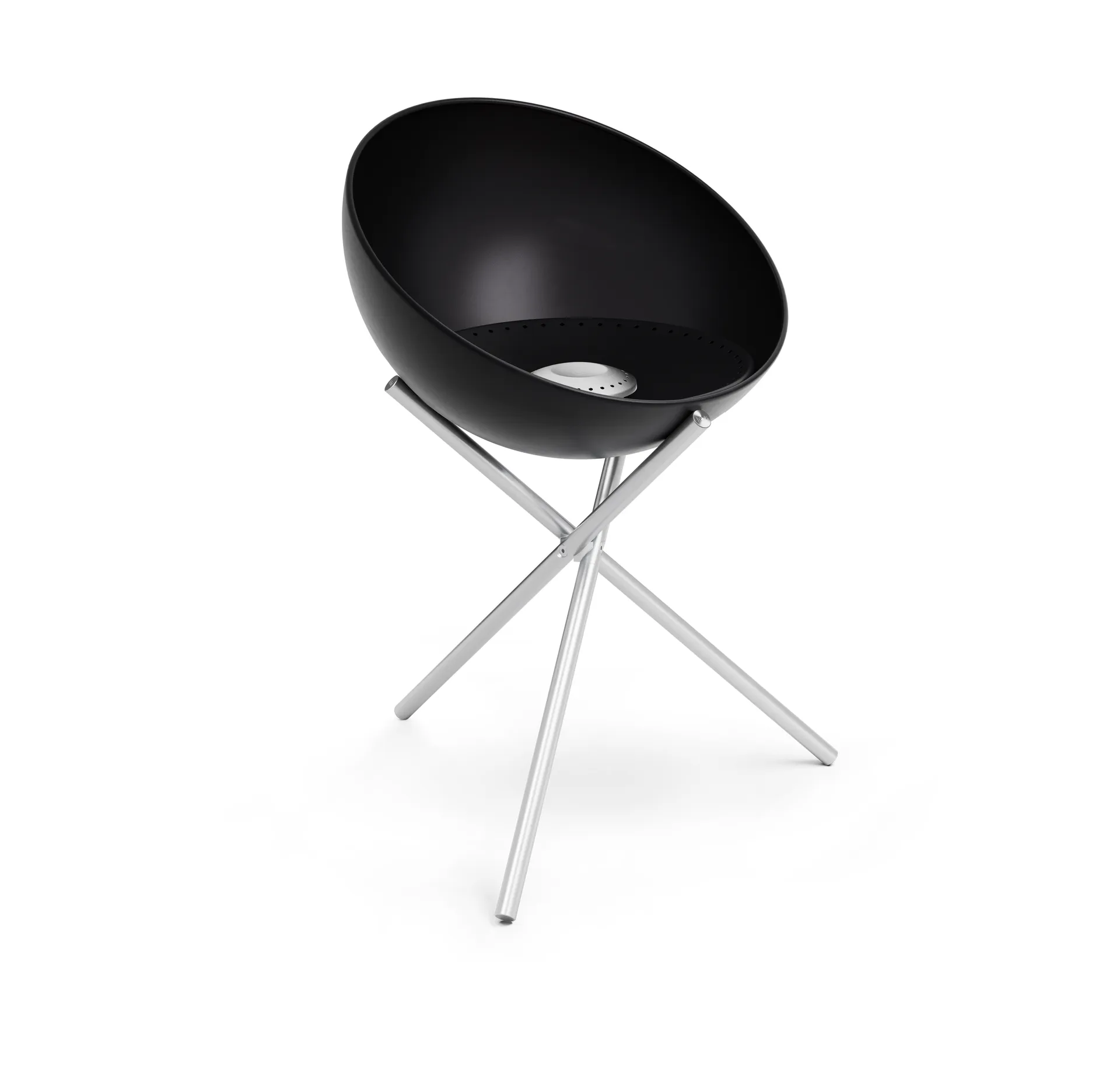 BOWL 57 eldstad, Svart-silver, tripodstativ Höfats