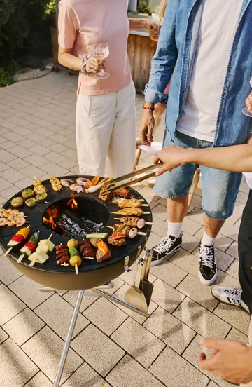 BOWL 57 eldstad - Svart-silver, tripodstativ - Höfats