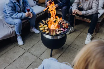 MOON 45 eldstad - Svart-silver, lågt stativ - Höfats