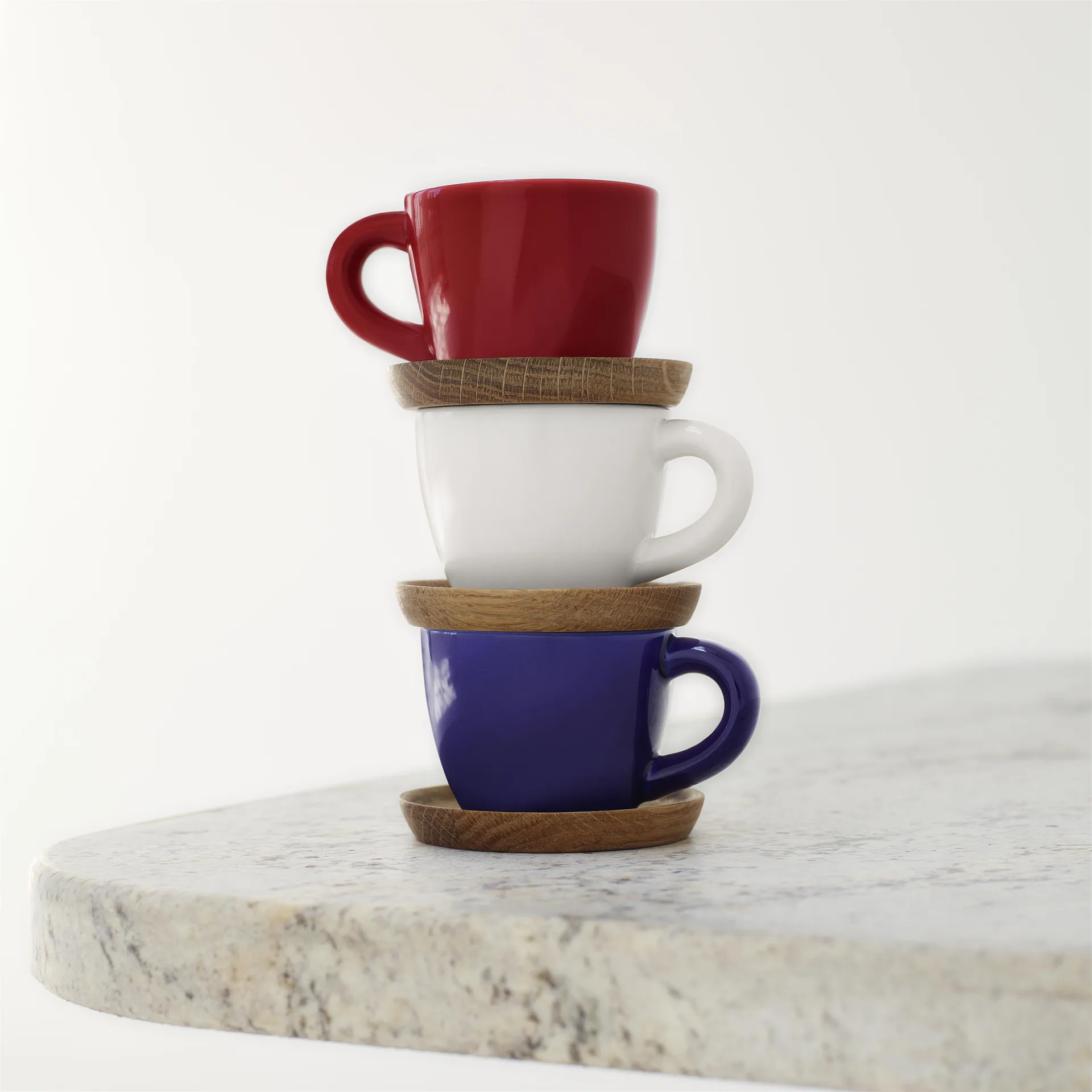 Höganäs espressomugg med träfat 10 cl, grafitgrå matt Höganäs Keramik