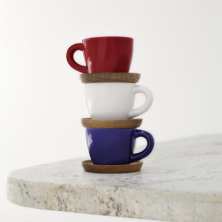 Höganäs espressomugg med träfat 10 cl, grafitgrå matt Höganäs Keramik