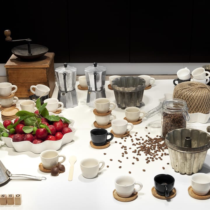 Höganäs kaffemugg med träfat 33 cl, grafitgrå matt Höganäs Keramik