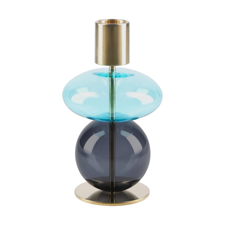 Bubble ljusstake 14 cm - Blå-smoke - Holmegaard
