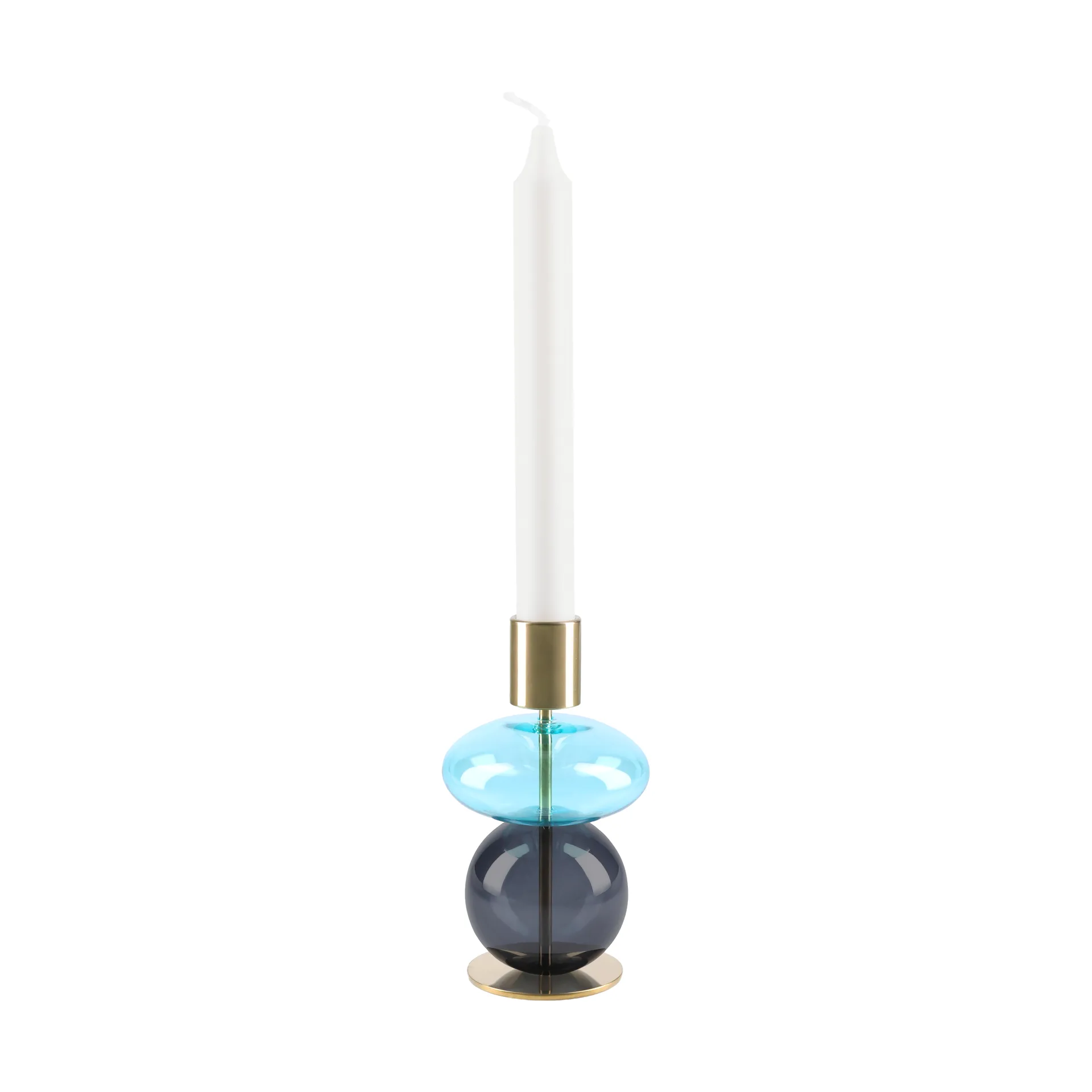 Bubble ljusstake 14 cm, Blå-smoke Holmegaard