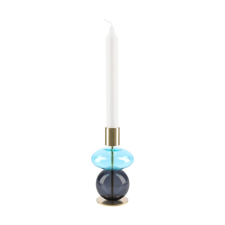 Bubble ljusstake 14 cm, Blå-smoke Holmegaard