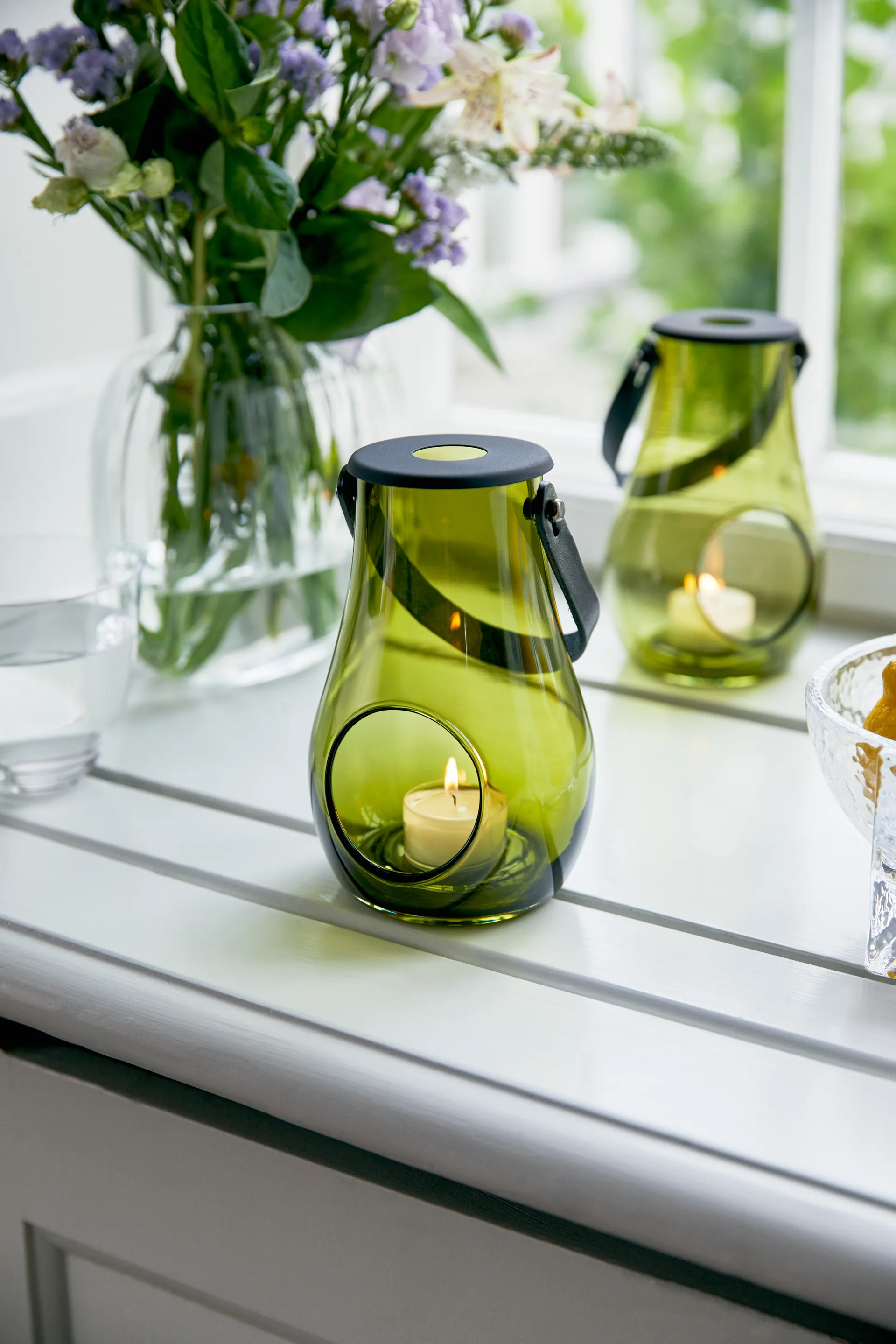 Design With Light ljuslykta olivgrön, 16,5 cm Holmegaard