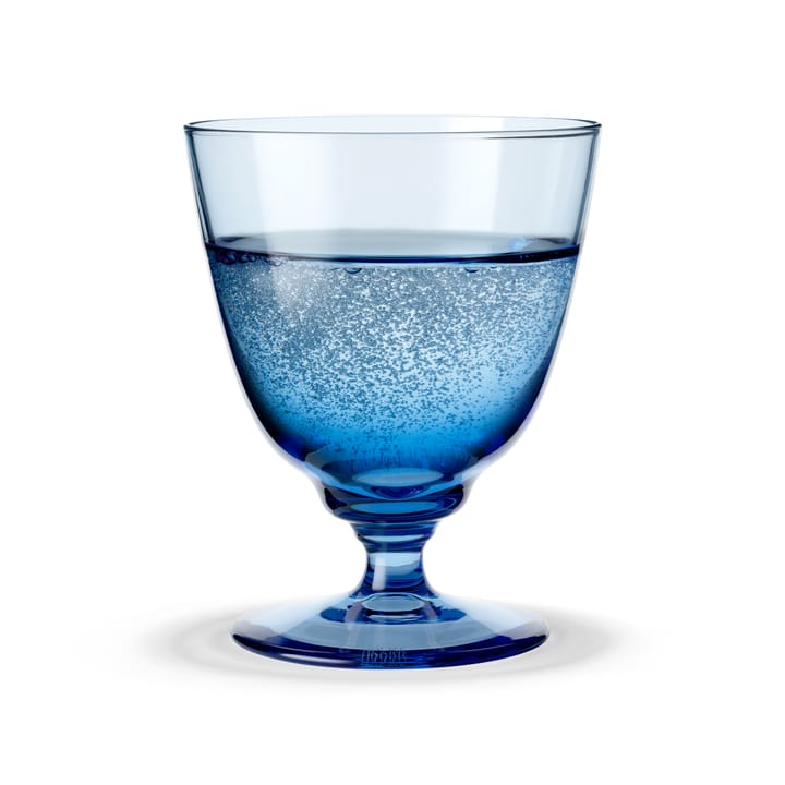 Flow glas på fot 35 cl, Blå Holmegaard
