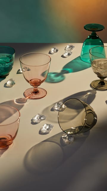 Flow glas på fot 35 cl - Champagne - Holmegaard