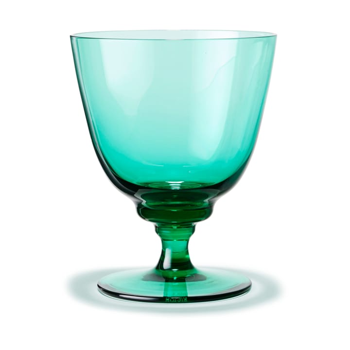 Flow glas på fot 35 cl - Emerald green - Holmegaard