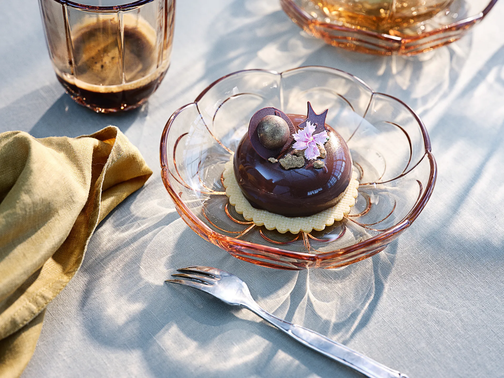 Lily vattenglas 32 cl 2-pack, Toffee rose Holmegaard