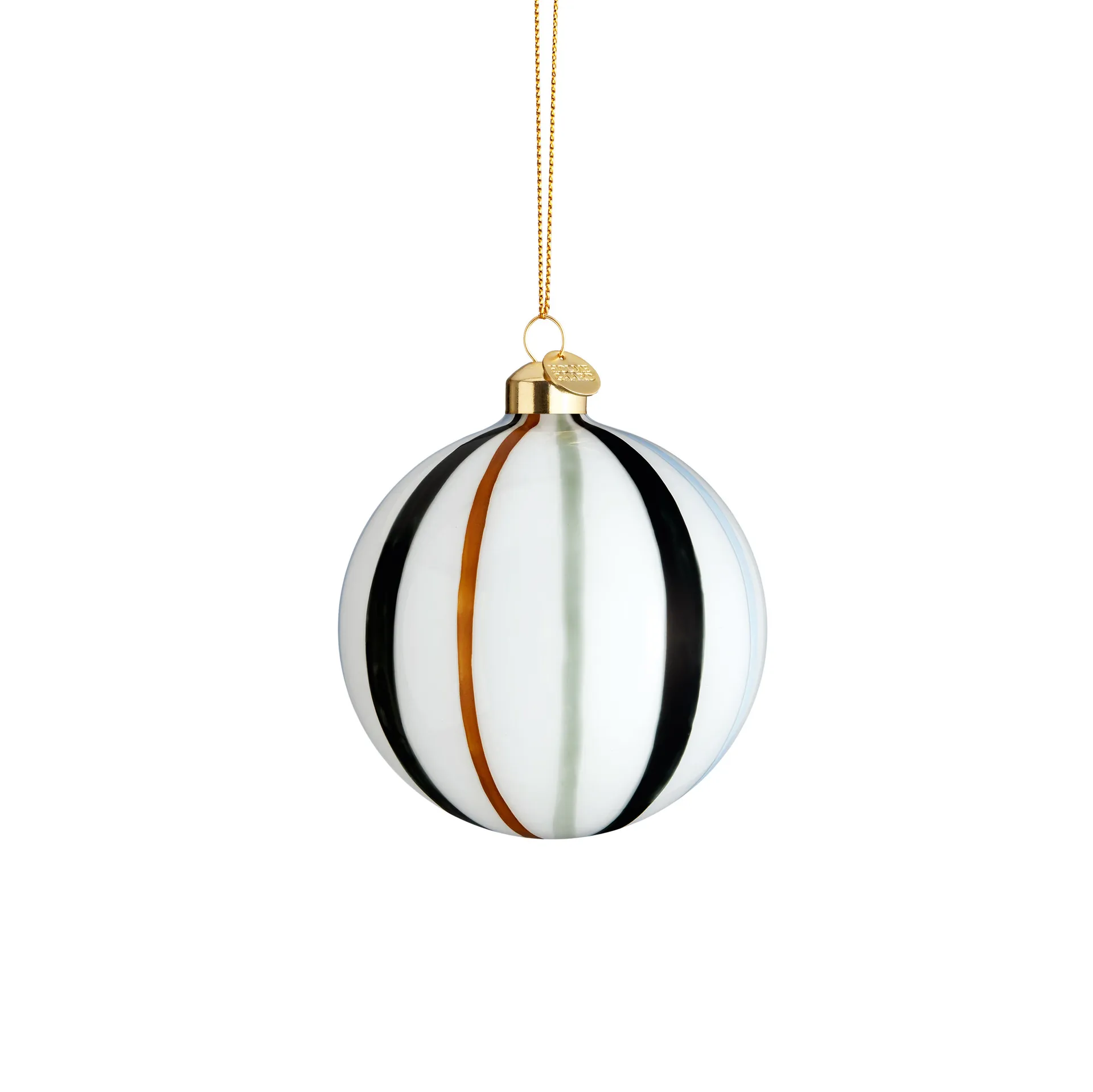 Souvenir julkula ränder Ø8 cm, Grön Holmegaard