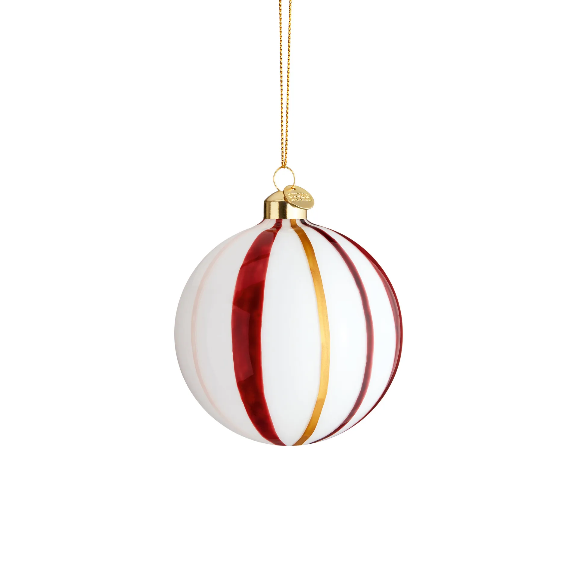 Souvenir julkula ränder Ø8 cm, Röd Holmegaard